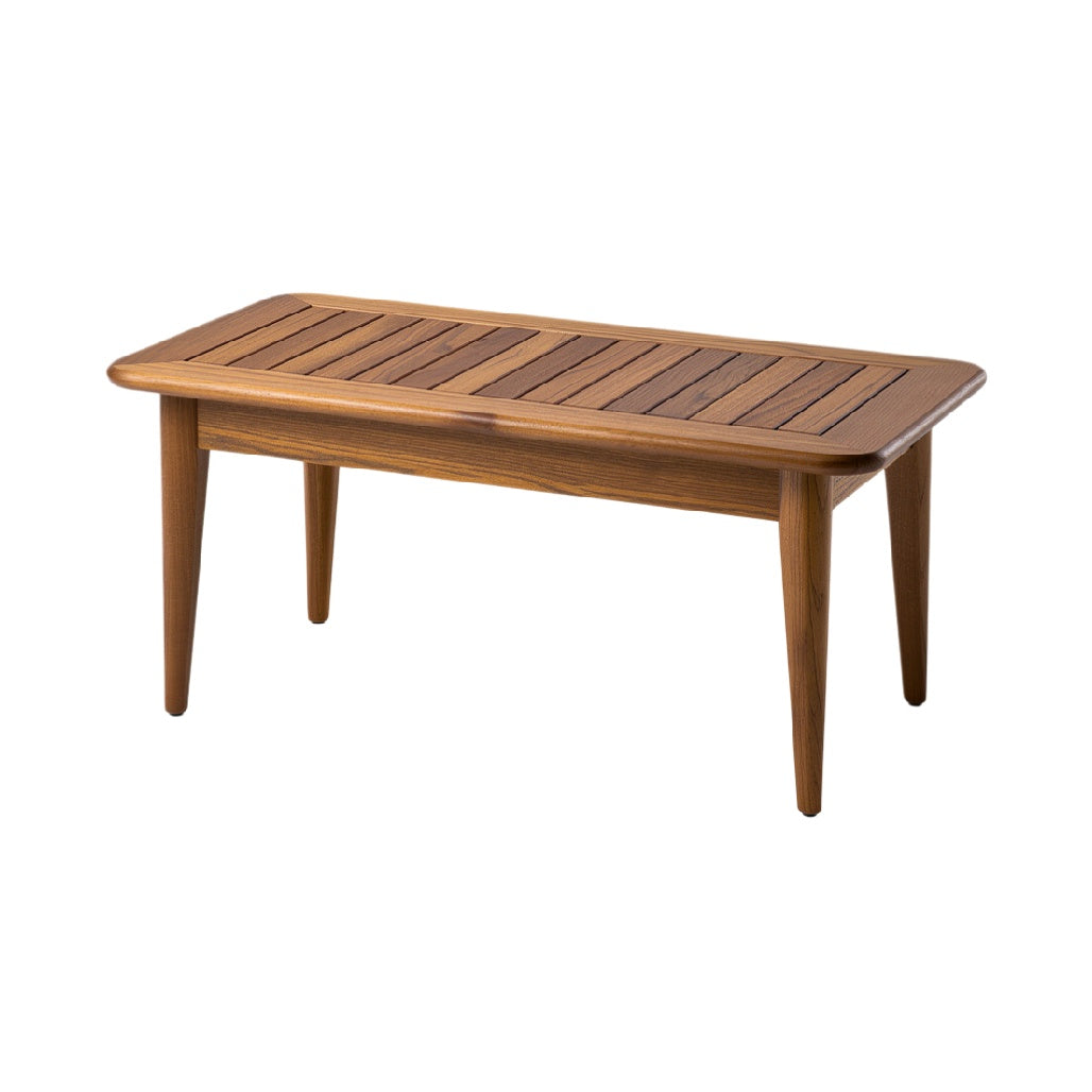 Mid-Century Modern Wooden Coffee Table with Slatted Design